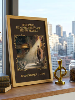 Personal Reminiscences Of Henry Irving Classic Book Art Print – framed print on a city-view windowsill