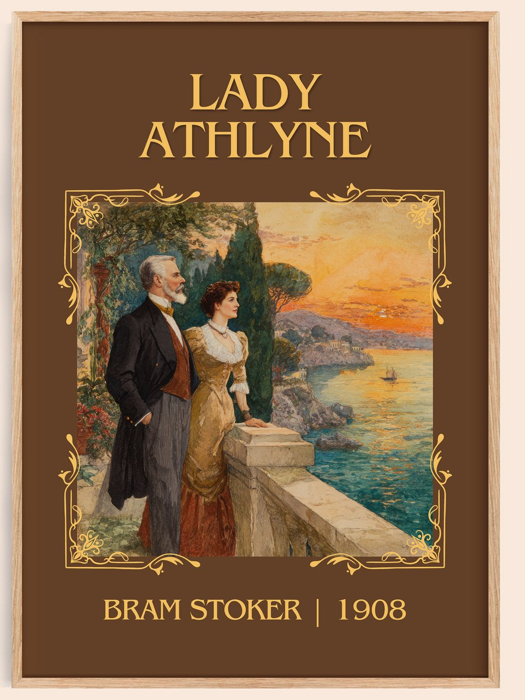 Lady Athlyne Classic Book Art Print by Bram Stoker – book poster