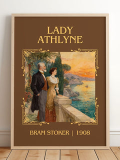 Lady Athlyne Classic Book Art Print by Bram Stoker – framed print leaning on a wooden floor