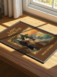 Lady Athlyne Classic Book Art Print by Bram Stoker – print on a sunlit desk