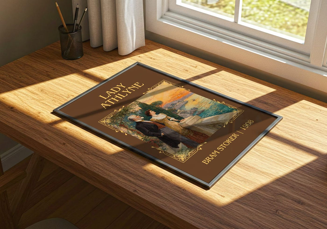 Lady Athlyne Classic Book Art Print by Bram Stoker – print on a sunlit desk