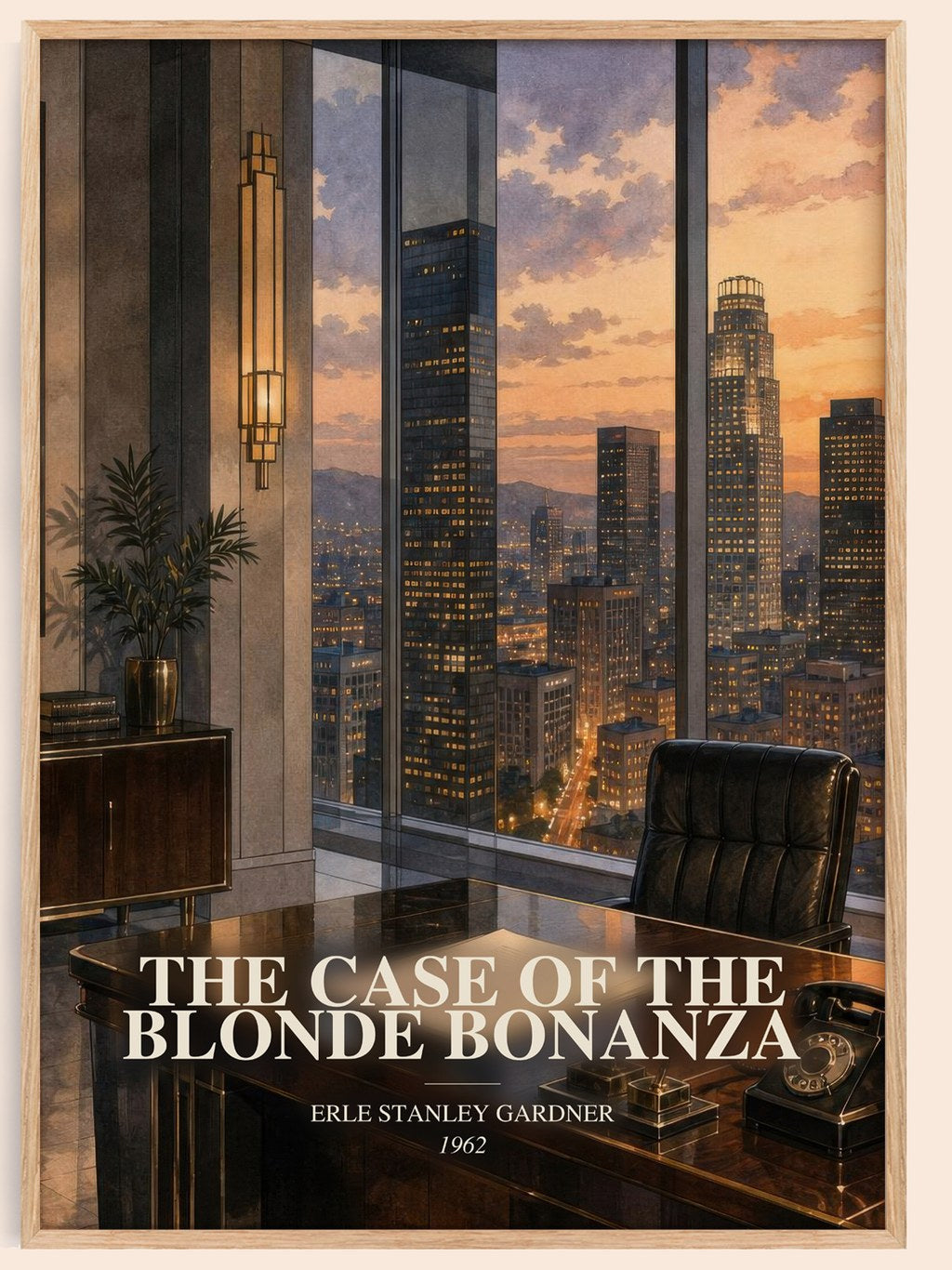 The Case Of The Blonde Bonanza watercolour book poster by Erle Stanley Gardner – framed literary art print