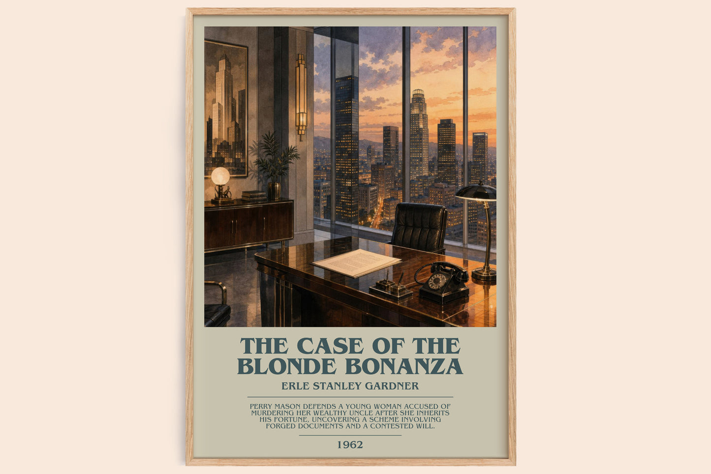 The Case Of The Blonde Bonanza bookish book poster by Erle Stanley Gardner – framed literary art print