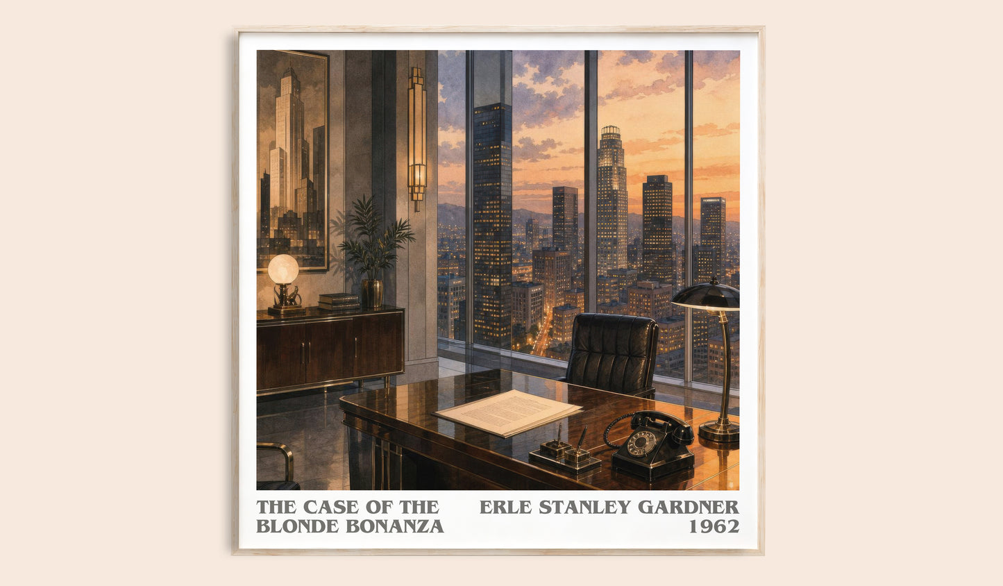 The Case Of The Blonde Bonanza literary book poster by Erle Stanley Gardner – framed literary art print