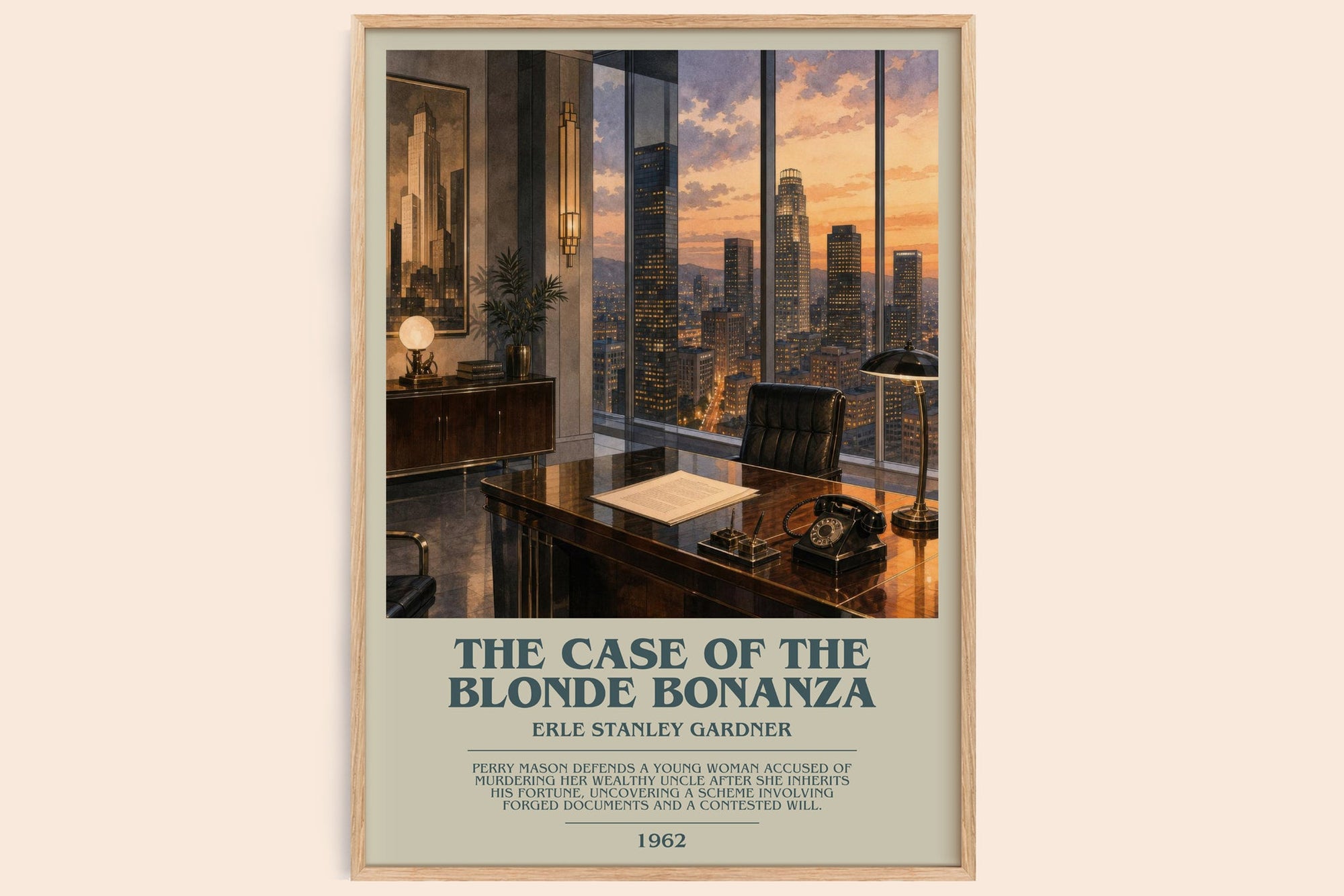 The Case Of The Blonde Bonanza bookish book poster by Erle Stanley Gardner – framed literary art print