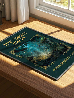 The Green Brain Classic Book Art Print by Frank Herbert – print on a sunlit desk