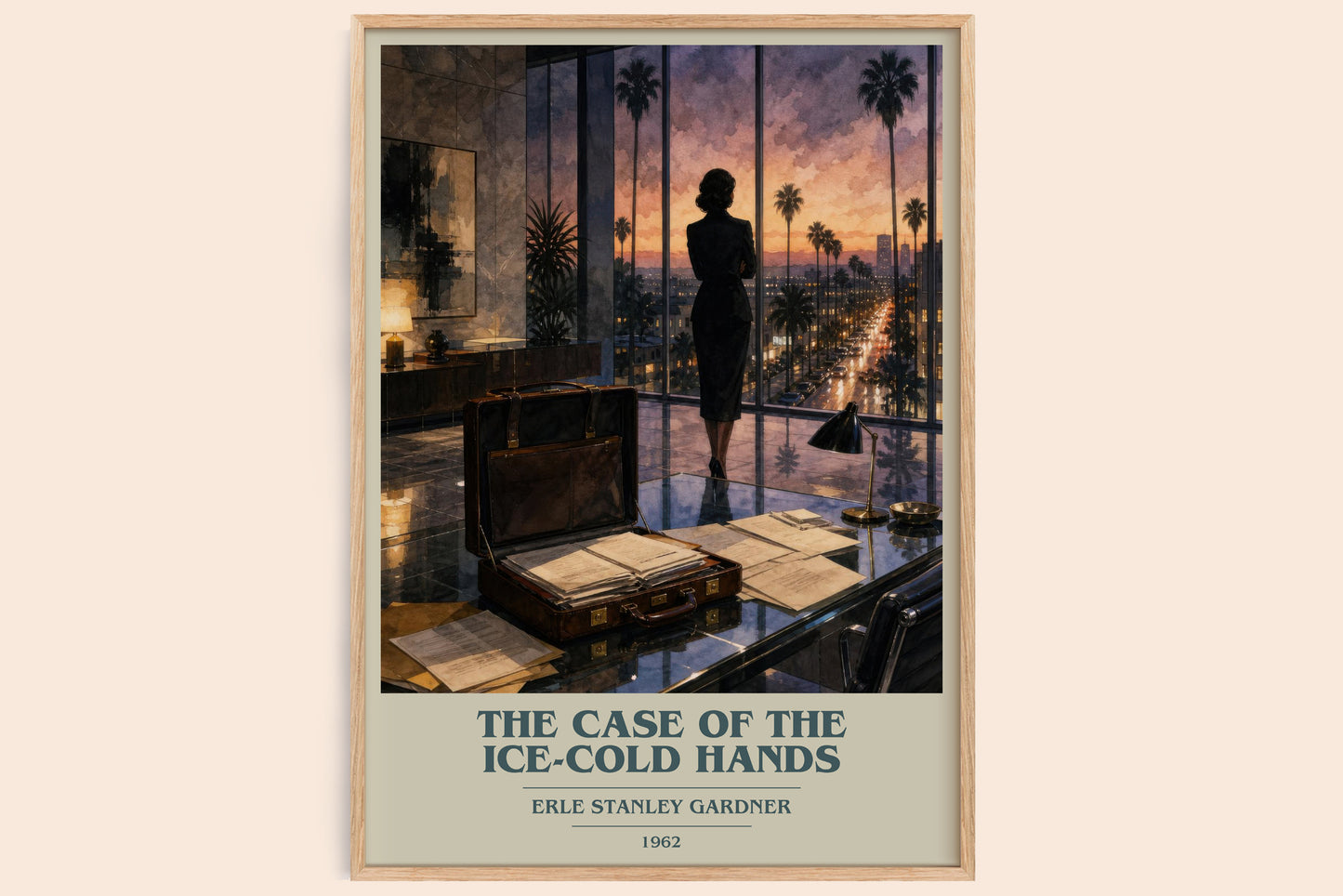 The Case Of The Ice-Cold Hands book cover book poster by Erle Stanley Gardner – framed literary art print