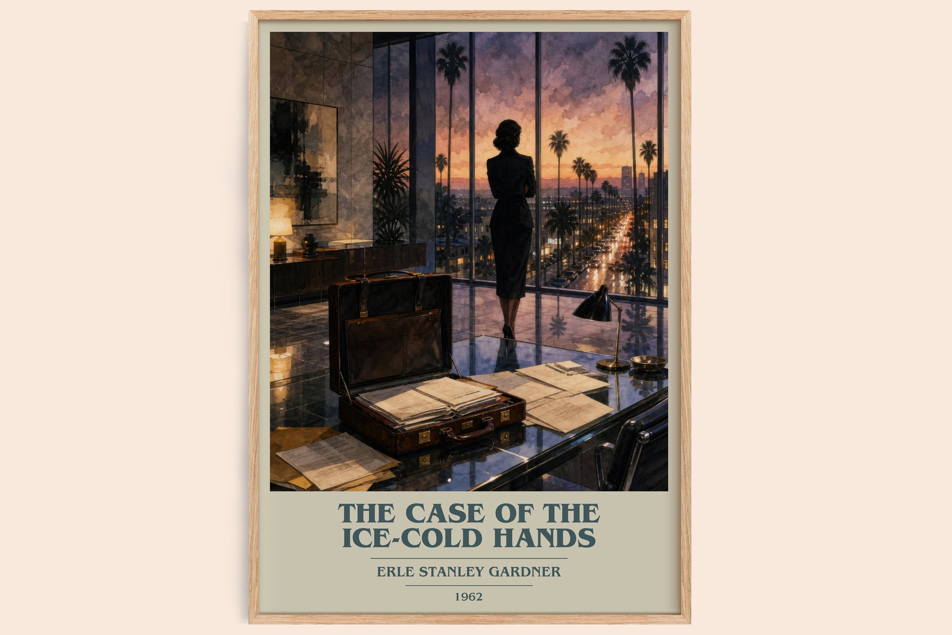 The Case Of The Ice-Cold Hands book cover book poster by Erle Stanley Gardner – framed literary art print