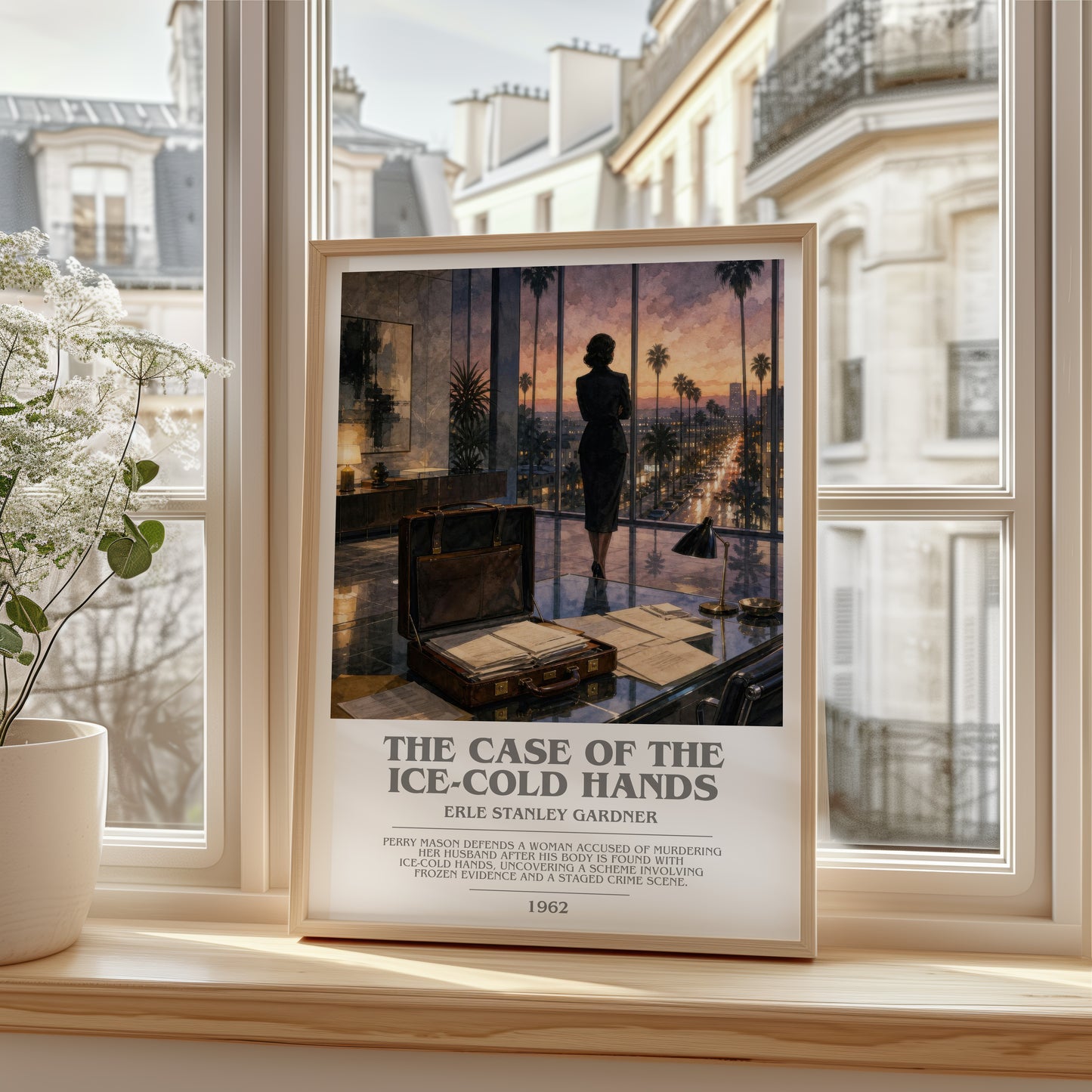 The Case Of The Ice-Cold Hands bookish poster colour and style options – Erle Stanley Gardner book art