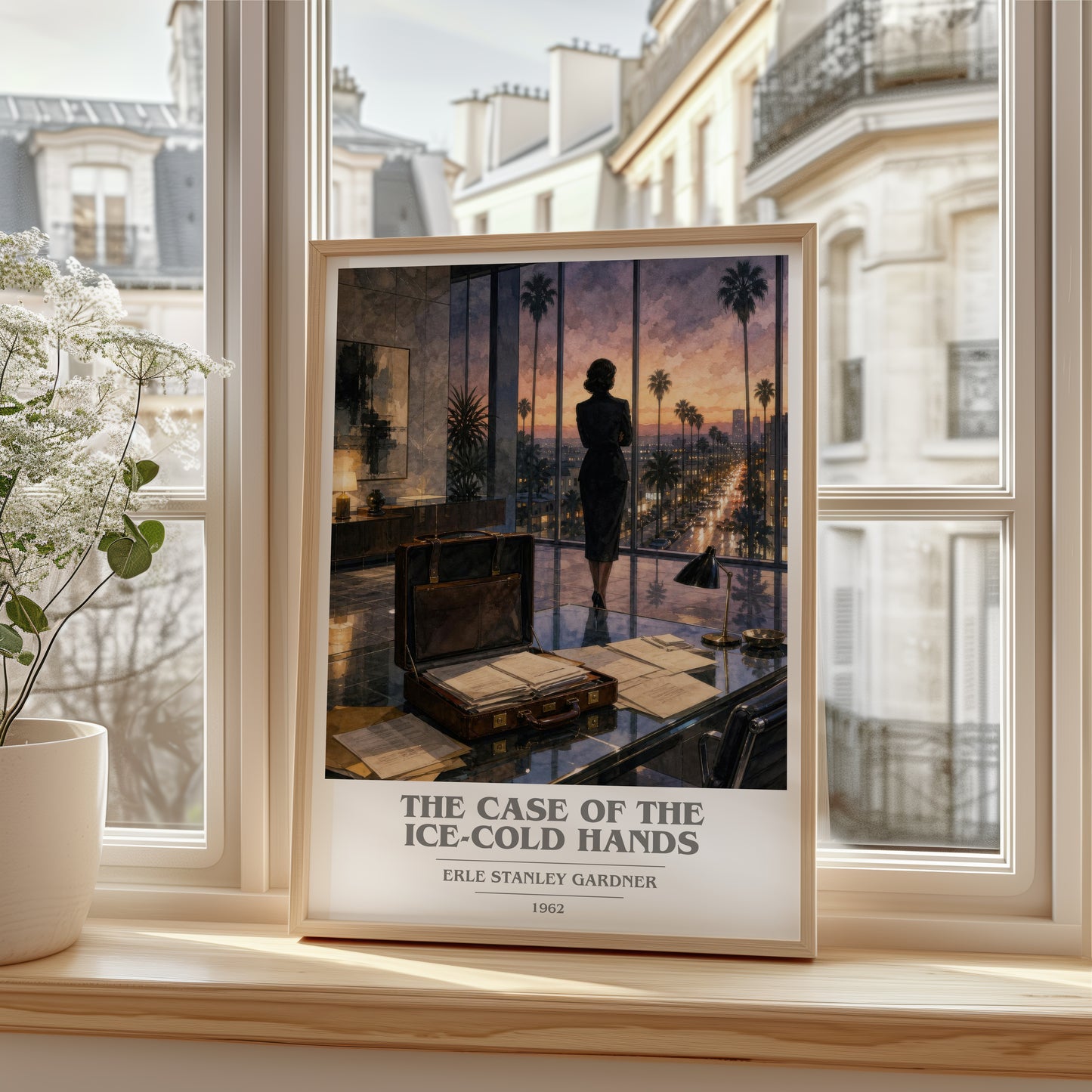 The Case Of The Ice-Cold Hands book cover poster colour and style options – Erle Stanley Gardner book art