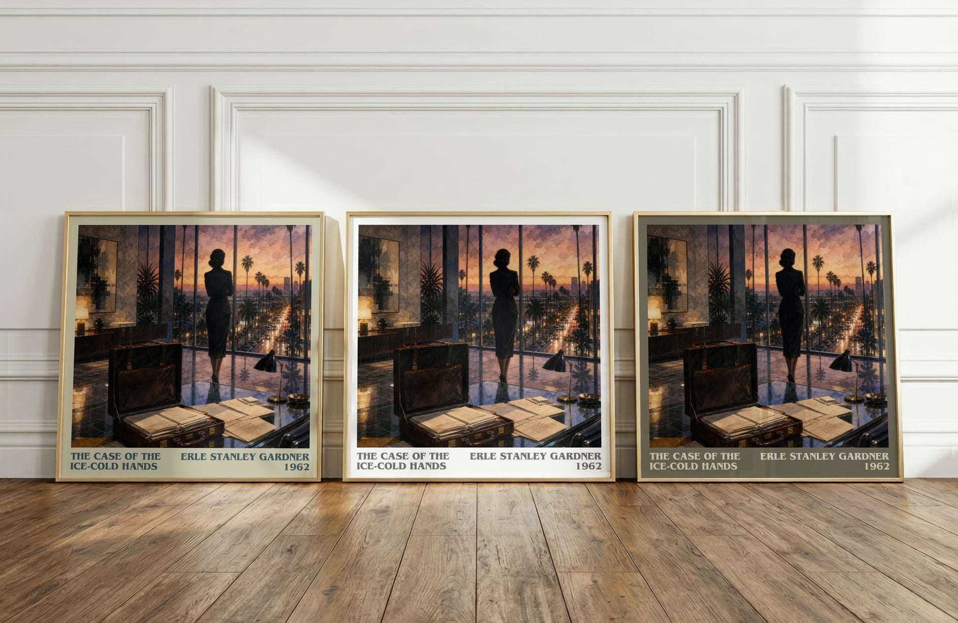 The Case Of The Ice-Cold Hands literary art print colour and style options – Erle Stanley Gardner book art