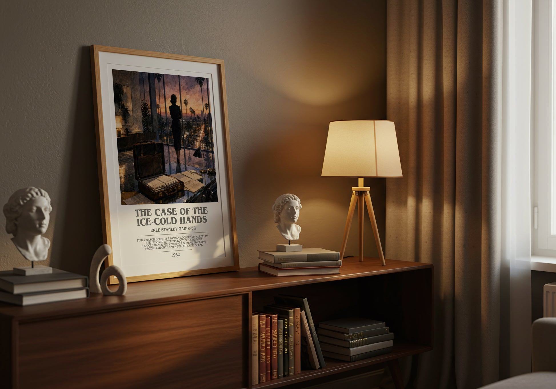 The Case Of The Ice-Cold Hands bookish book poster framed on wall – mystery wall art