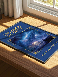 The Jesus Incident Classic Book Art Print by Frank Herbert – print on a sunlit desk
