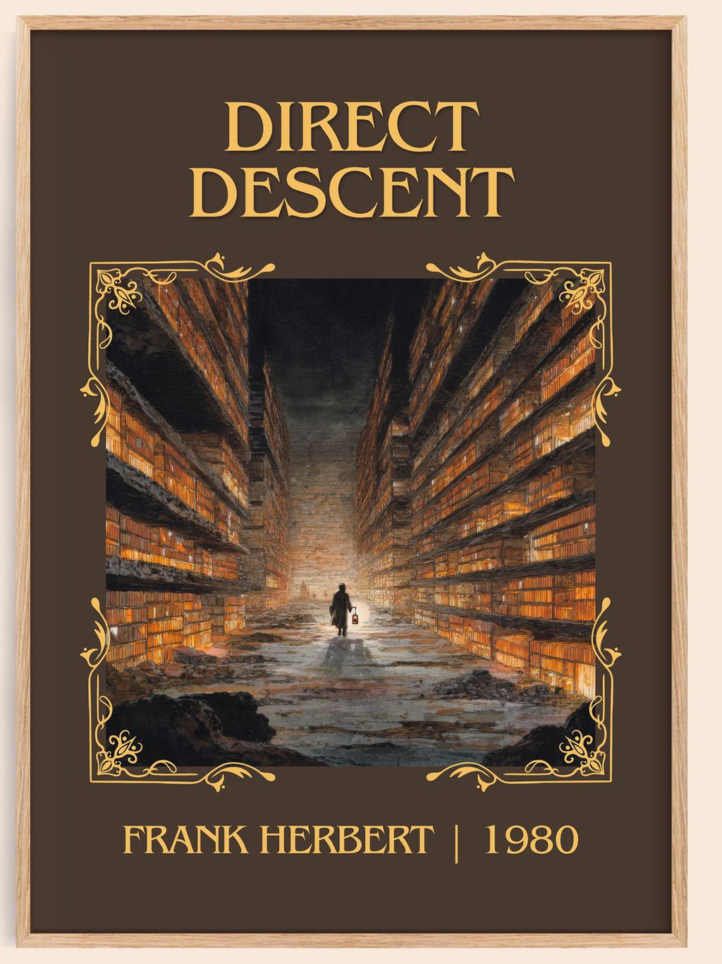 Direct Descent Classic Book Art Print by Frank Herbert – book poster