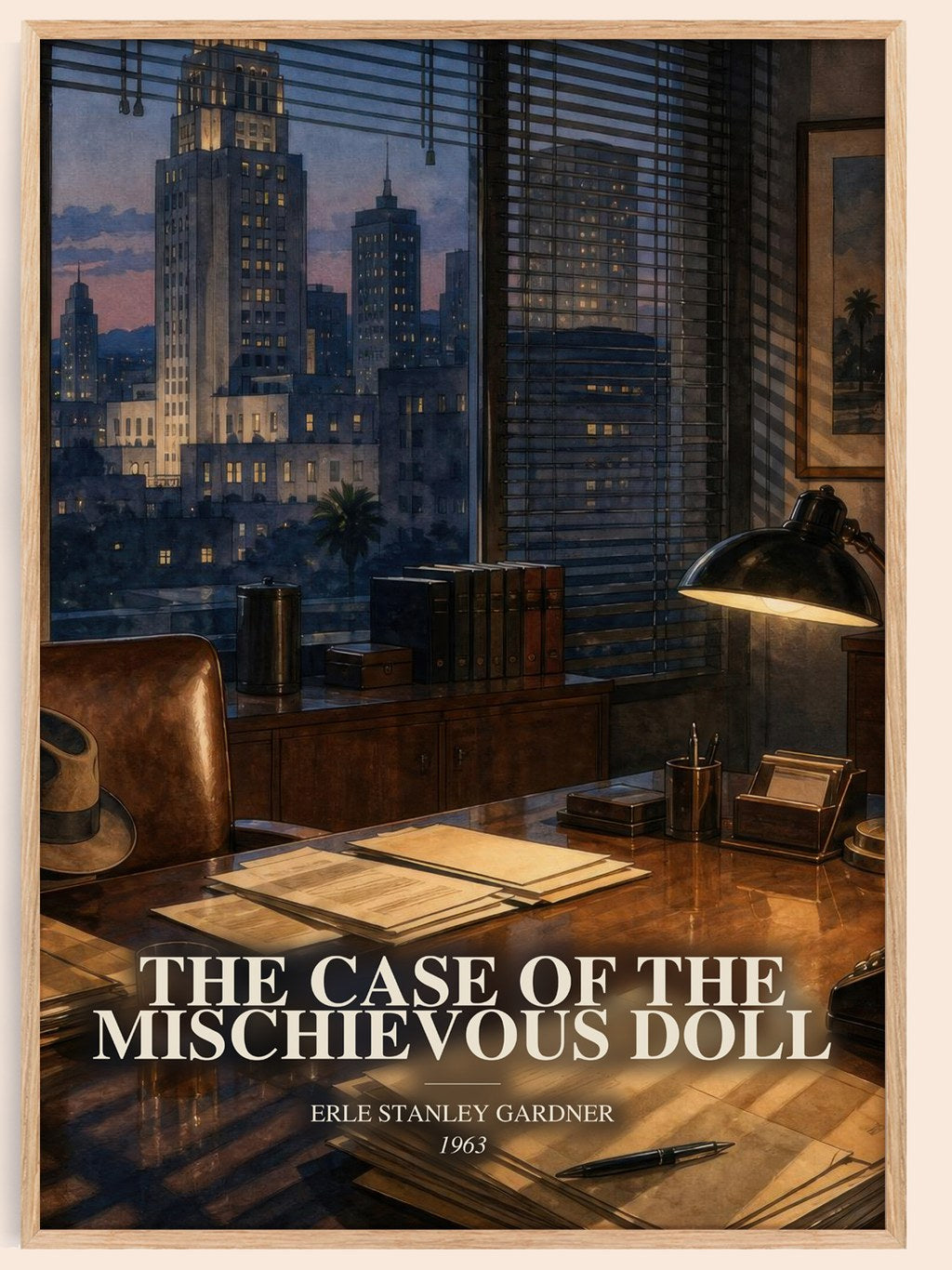 The Case Of The Mischievous Doll watercolour book poster by Erle Stanley Gardner – framed literary art print