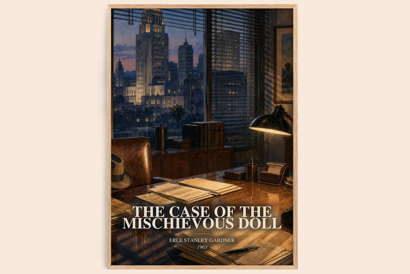The Case Of The Mischievous Doll watercolour book poster by Erle Stanley Gardner – framed literary art print