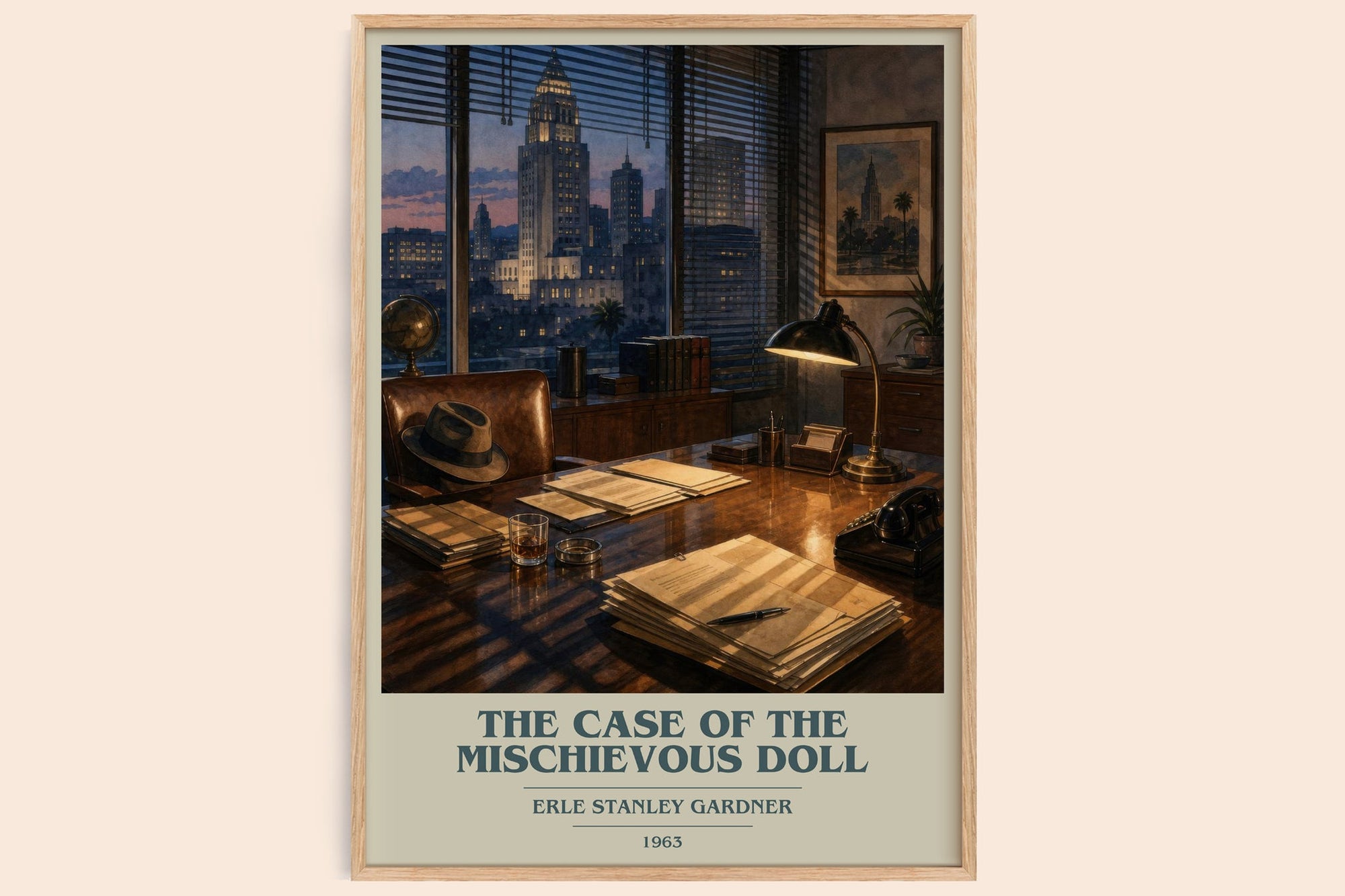 The Case Of The Mischievous Doll book cover book poster by Erle Stanley Gardner – framed literary art print