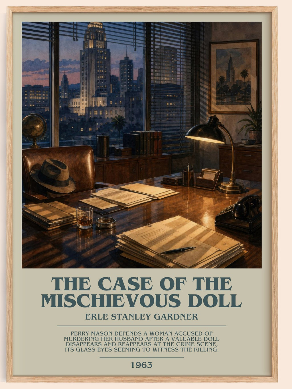 The Case Of The Mischievous Doll bookish book poster by Erle Stanley Gardner – framed literary art print