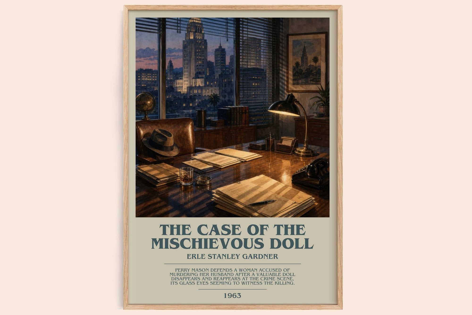 The Case Of The Mischievous Doll bookish book poster by Erle Stanley Gardner – framed literary art print