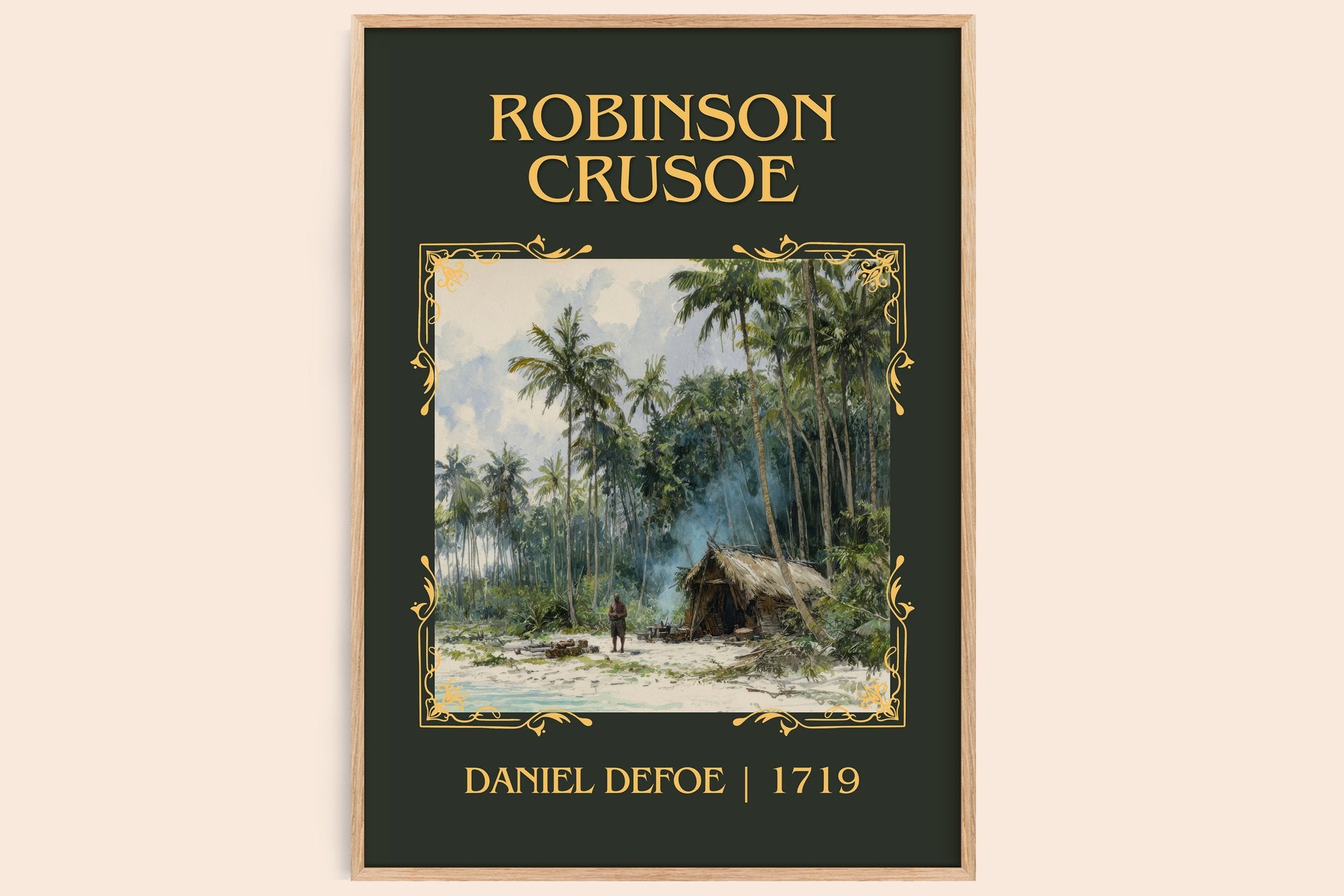 Robinson Crusoe Classic Book Art Print by Daniel Defoe