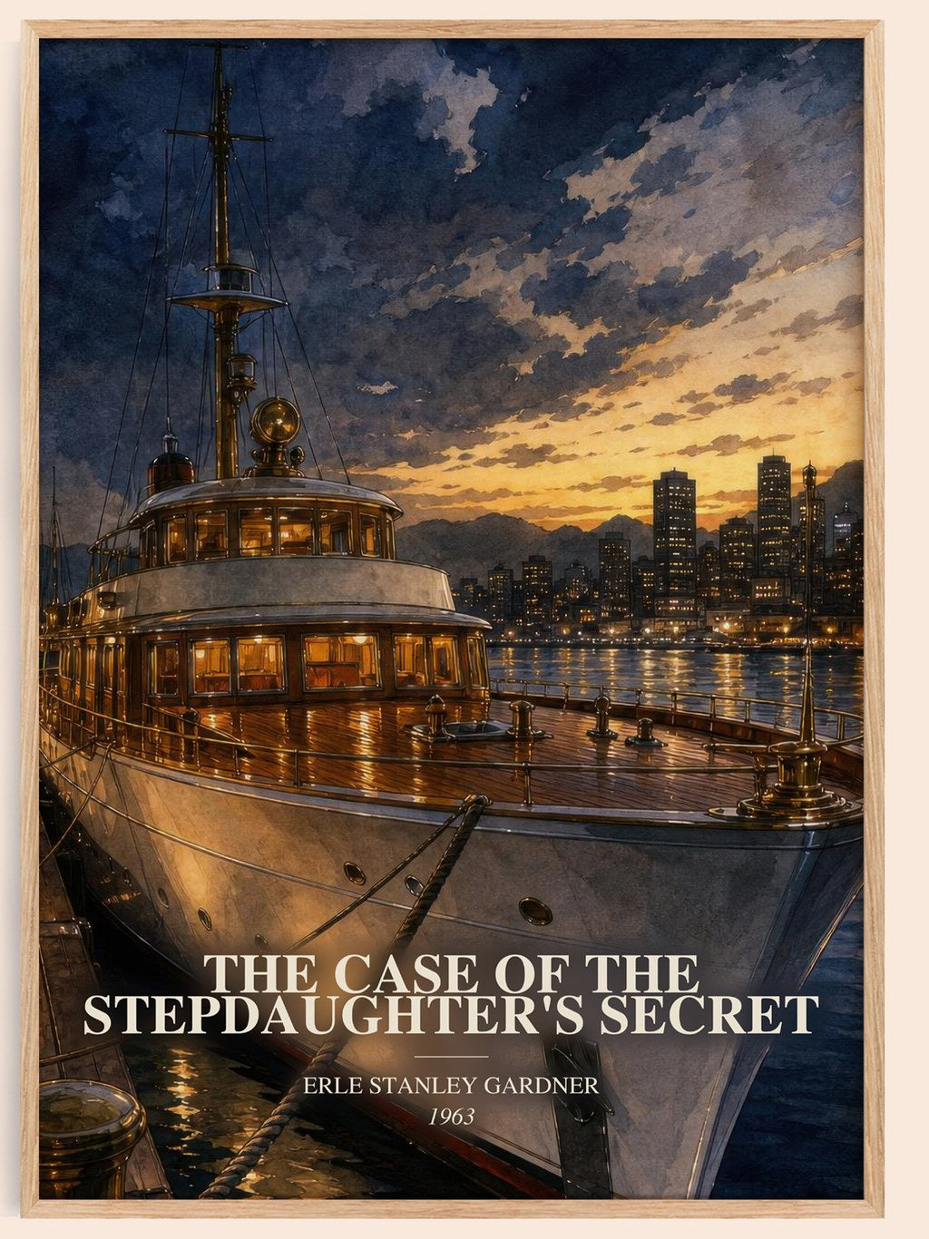 The Case Of The Stepdaughter'S Secret watercolour book poster by Erle Stanley Gardner – framed literary art print