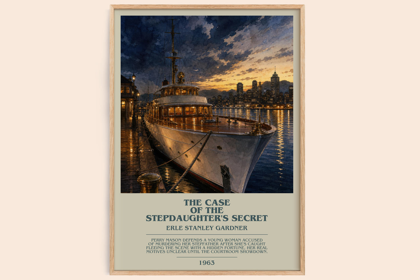 The Case Of The Stepdaughter'S Secret bookish book poster by Erle Stanley Gardner – framed literary art print