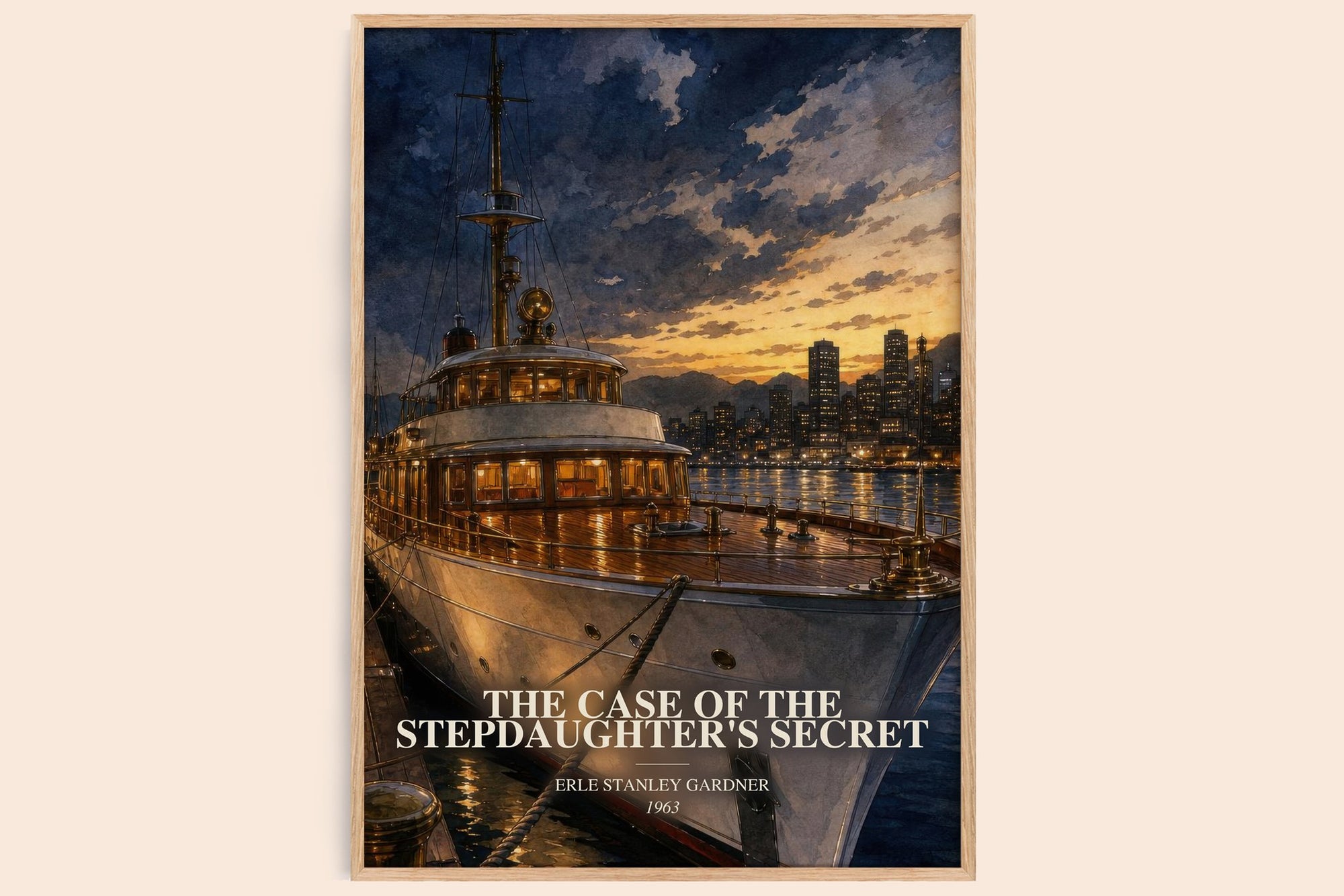 The Case Of The Stepdaughter'S Secret watercolour book poster by Erle Stanley Gardner – framed literary art print