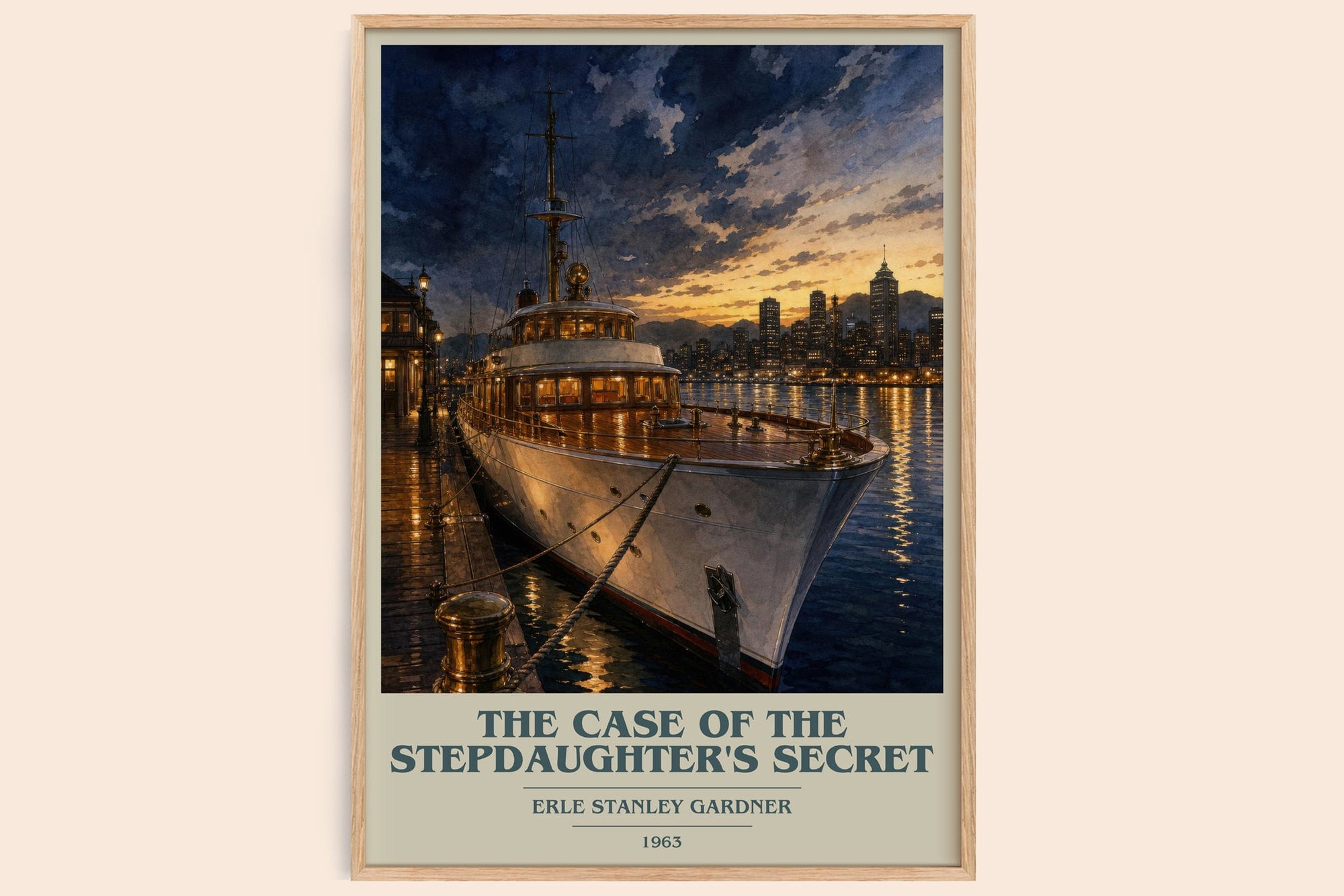 The Case Of The Stepdaughter'S Secret book cover book poster by Erle Stanley Gardner – framed literary art print