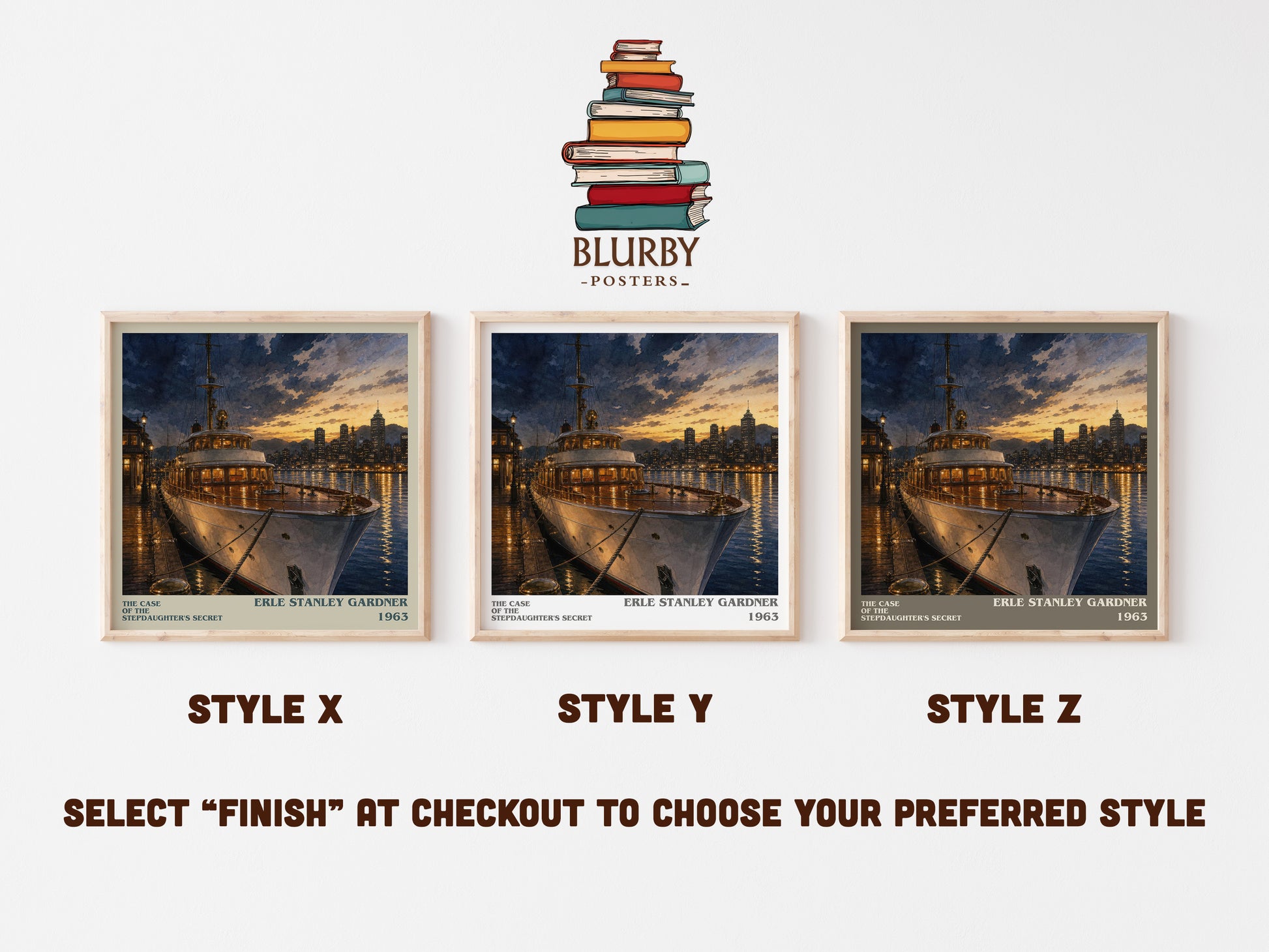 The Case Of The Stepdaughter'S Secret literary print in frame leaning in hallway – mystery wall art