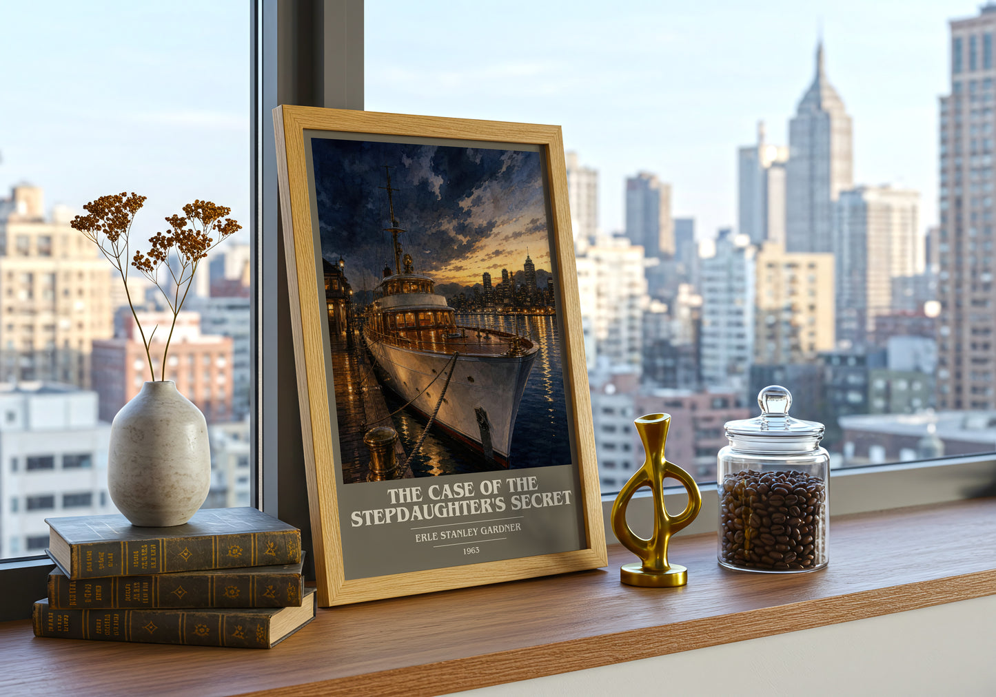 The Case Of The Stepdaughter'S Secret book cover print framed by window – literary home decor