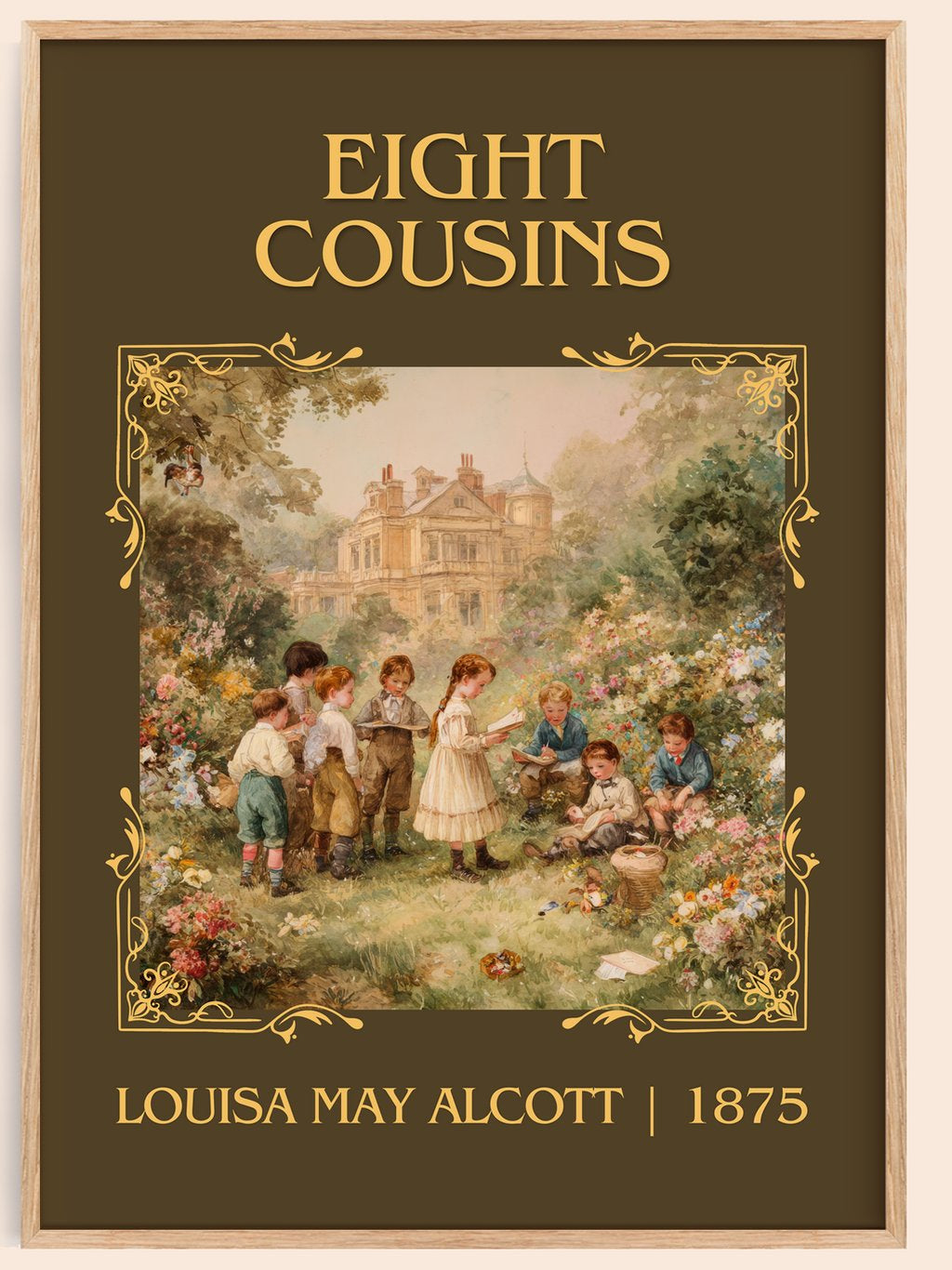 Eight Cousins Classic Book Art Print by Louisa May Alcott – book poster