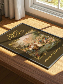 Eight Cousins Classic Book Art Print by Louisa May Alcott – print on a sunlit desk