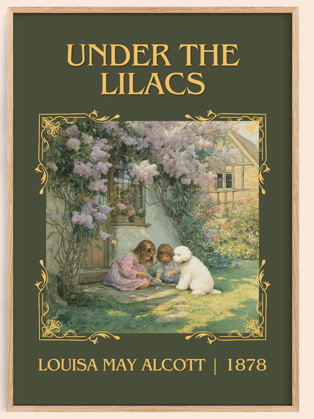 Under The Lilacs Classic Book Art Print by Louisa May Alcott – book poster
