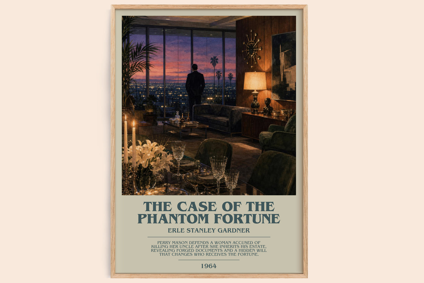 The Case Of The Phantom Fortune bookish book poster by Erle Stanley Gardner – framed literary art print
