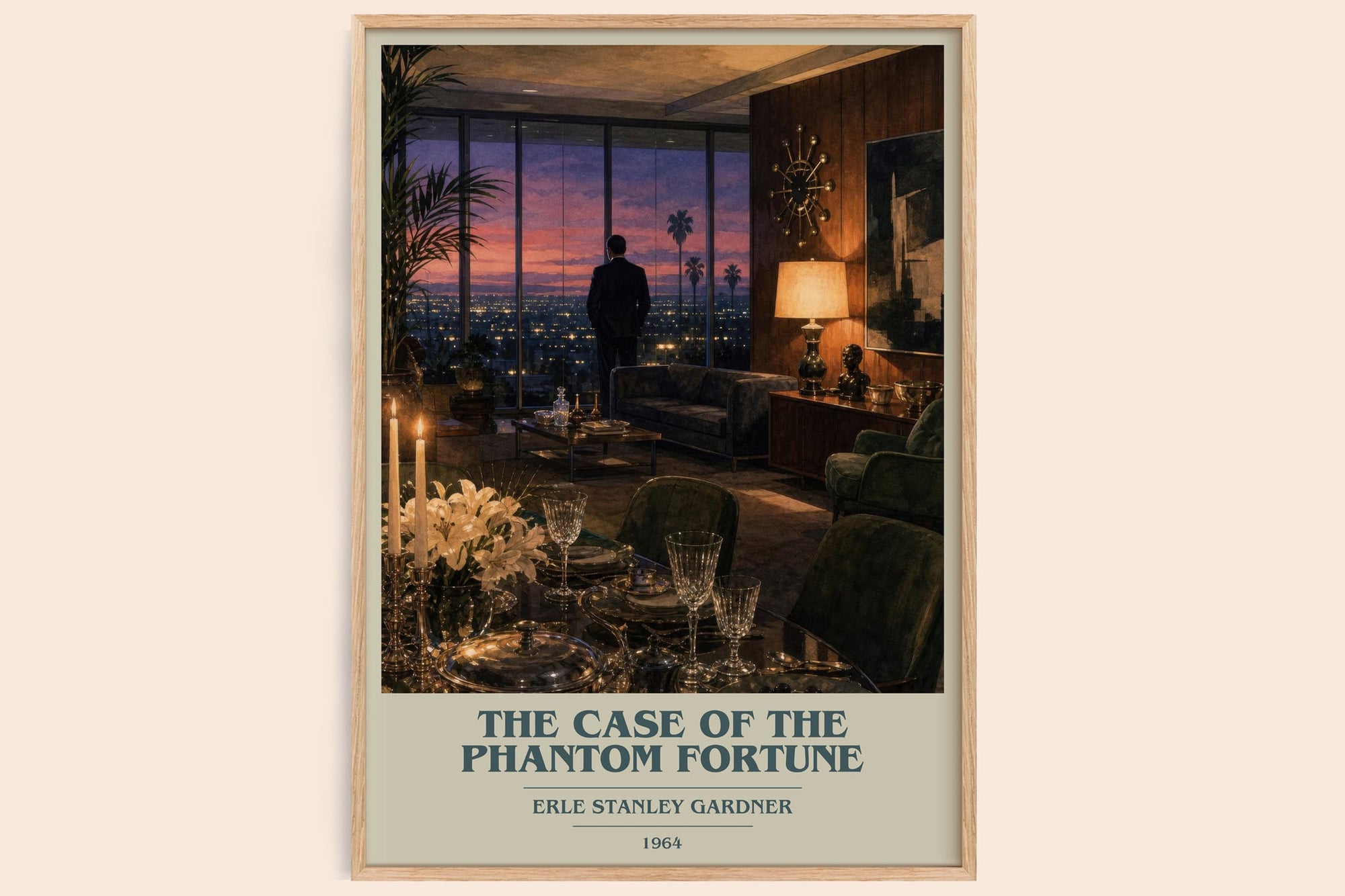 The Case Of The Phantom Fortune book cover book poster by Erle Stanley Gardner – framed literary art print