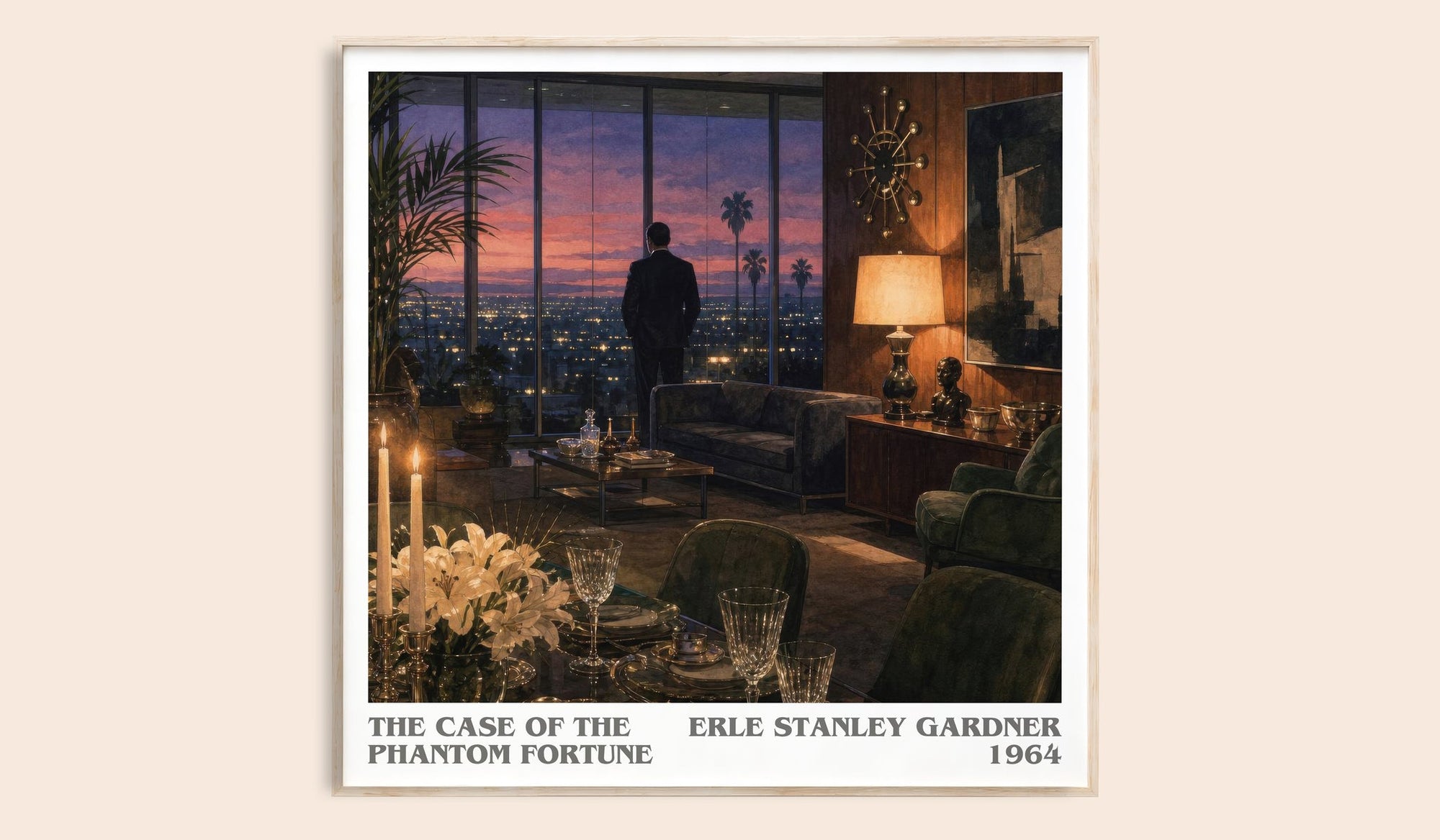The Case Of The Phantom Fortune literary book poster by Erle Stanley Gardner – framed literary art print