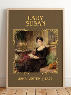 Lady Susan Classic Book Art Print by Jane Austen – framed print leaning on a wooden floor
