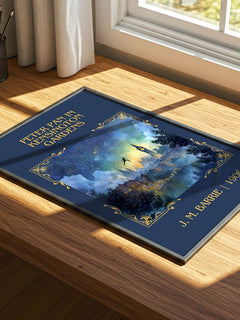 Peter Pan In Kensington Gardens Classic Book Art Print by J. M. Barrie – print on a sunlit desk