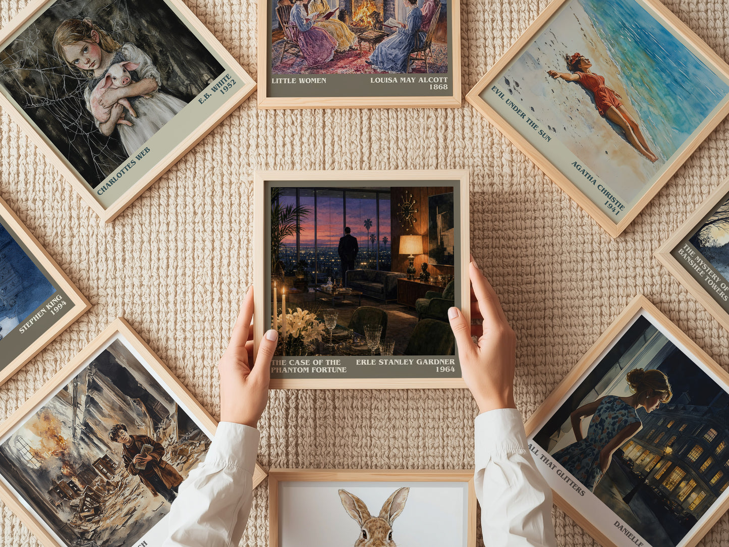 The Case Of The Phantom Fortune literary book poster framed on wall – mystery wall art