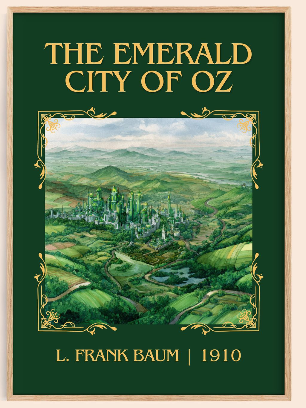 The Emerald City Of Oz Classic Book Art Print by L. Frank Baum – book poster