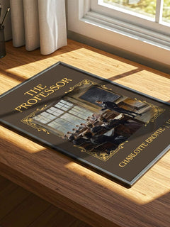 The Professor Classic Book Art Print by Charlotte Brontë – print on a sunlit desk