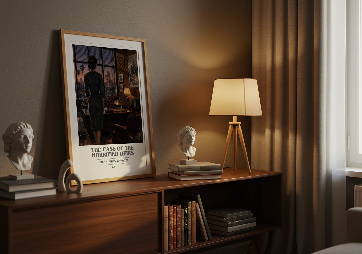 The Case Of The Horrified Heirs book cover book poster framed on wall – mystery wall art