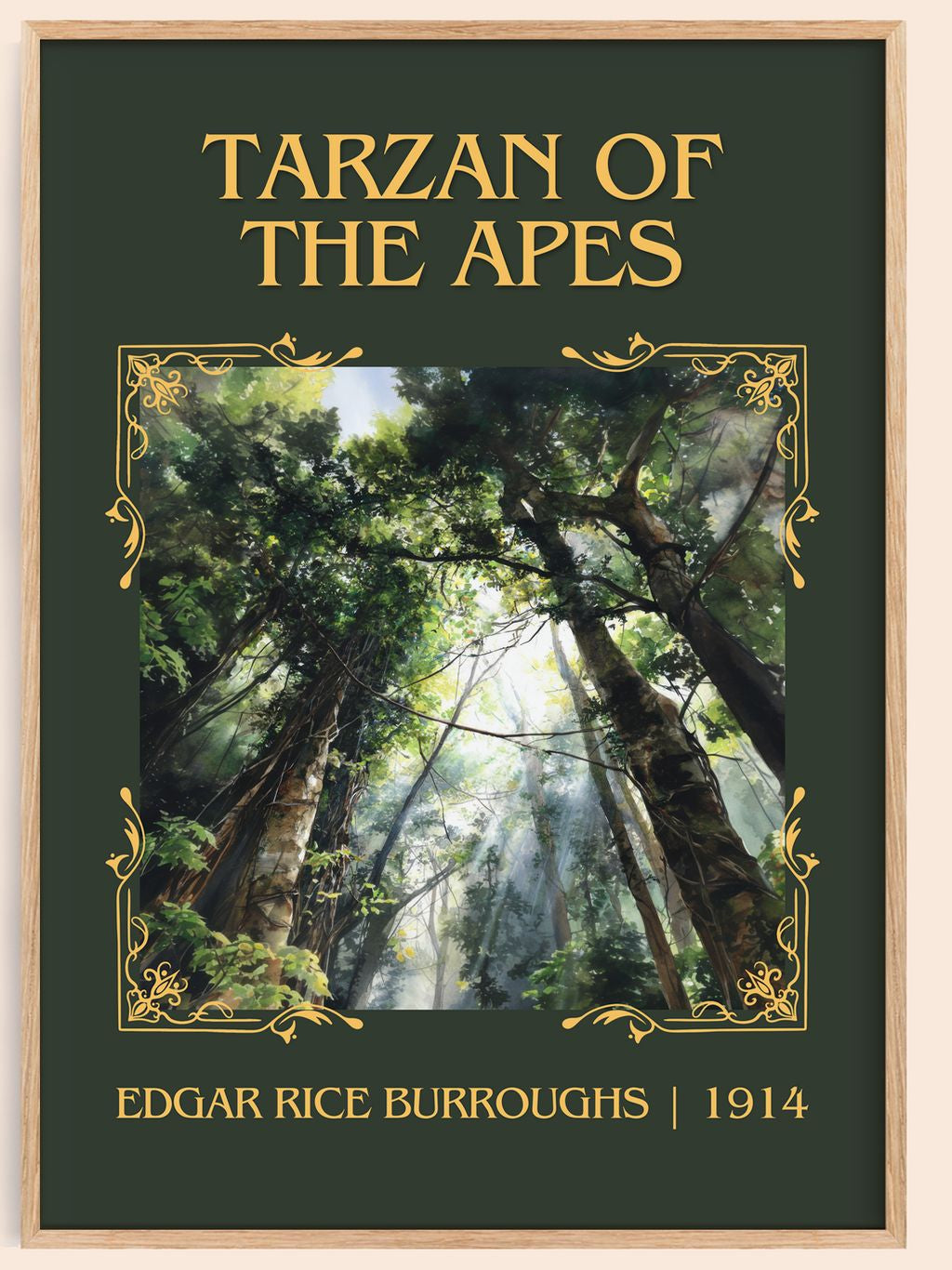 Tarzan Of The Apes Classic Book Art Print by Edgar Rice Burroughs – book poster