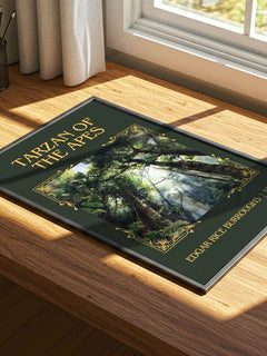Tarzan Of The Apes Classic Book Art Print by Edgar Rice Burroughs – print on a sunlit desk