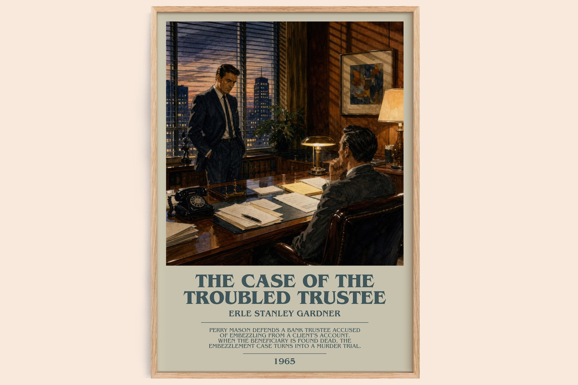 The Case Of The Troubled Trustee bookish book poster by Erle Stanley Gardner – framed literary art print