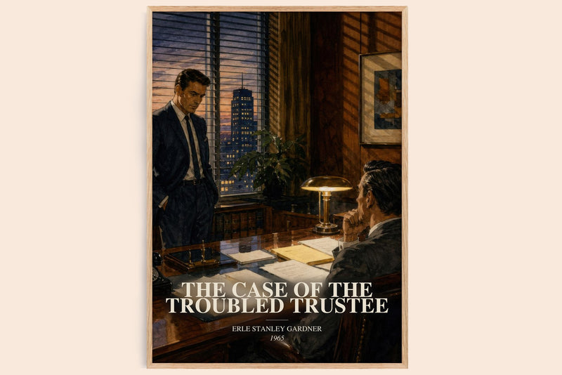 The Case Of The Troubled Trustee watercolour book poster by Erle Stanley Gardner – framed literary art print