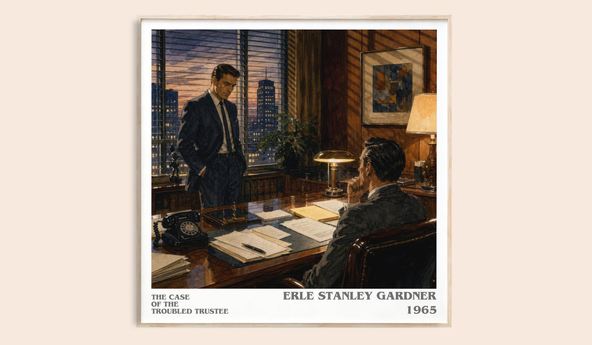 The Case Of The Troubled Trustee literary book poster by Erle Stanley Gardner – framed literary art print