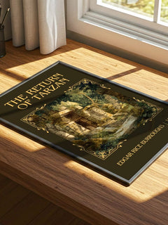 The Return Of Tarzan Classic Book Art Print by Edgar Rice Burroughs – print on a sunlit desk