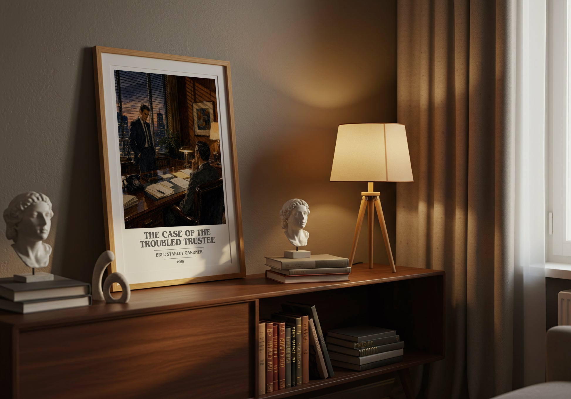 The Case Of The Troubled Trustee book cover book poster framed on wall – mystery wall art