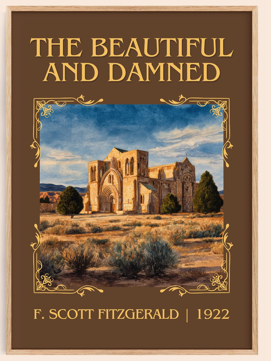 The Beautiful And Damned Classic Book Art Print by F. Scott Fitzgerald – book poster